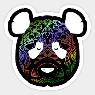 colorful panda face (version 1) Sticker